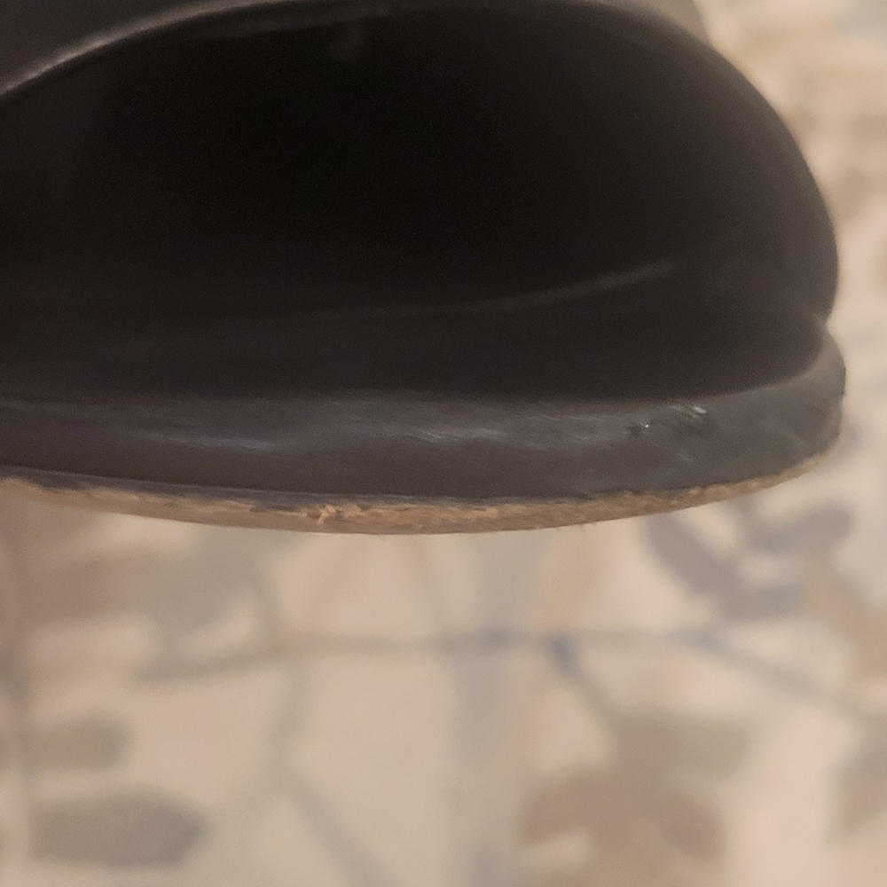 Vince Black Leather Open-Toe Mule Slides - Picture 6 of 7